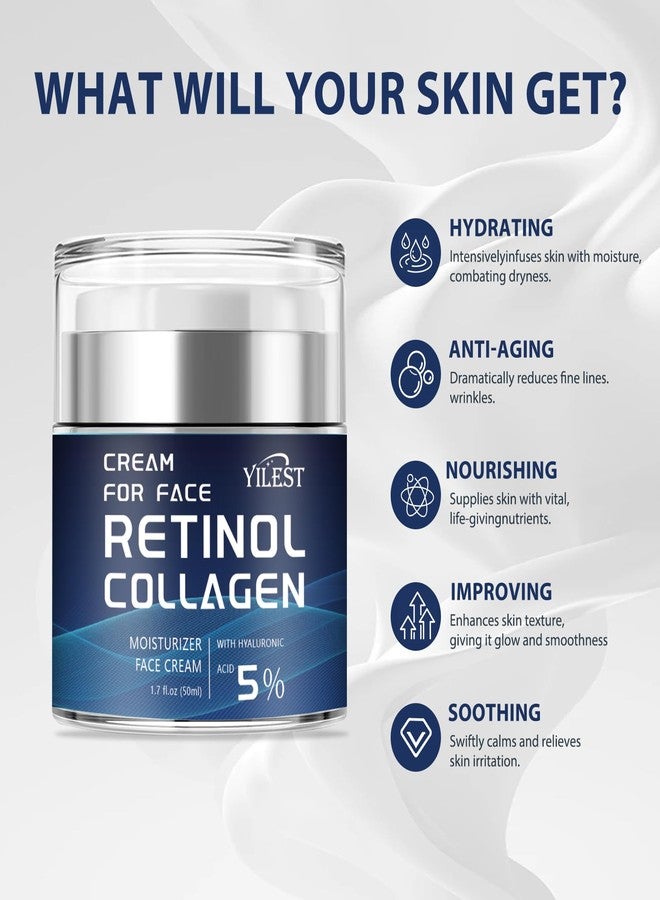 YILEST Retinol Moisturizing Cream for Face - Anti-Aging Night Cream with Retinol, Collagen & Shea Butter - Deep Hydration, Reduces Wrinkles & Fine Lines - For All Skin Types - 1.7oz - Image 5
